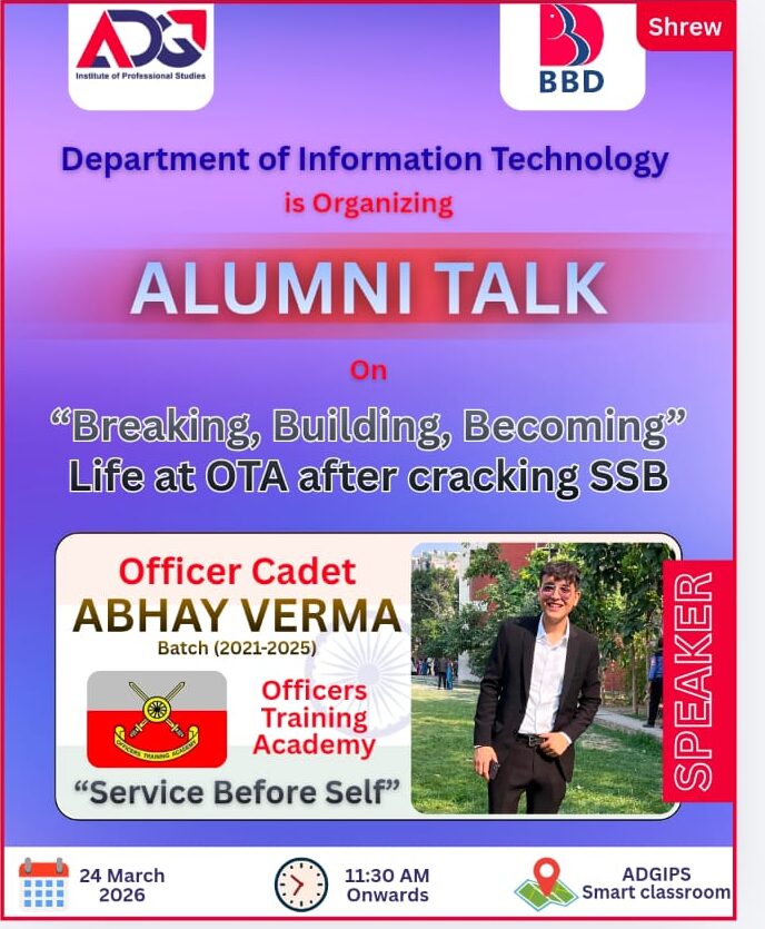 Alumni Talk On  “Breaking, Building, Becoming: Life at   OTA after cracking SSB”