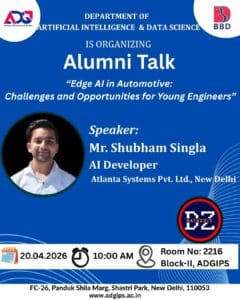 Alumni Talk on “Edge AI in Automotive: Challenges and Opportunities for Young Engineers”